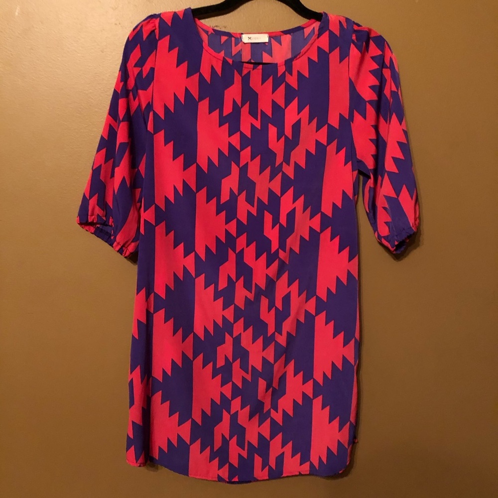Everly Pink & Purple Midi Dress